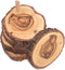 Holy Land Market Hand Carved Olive Wood Coaster Set of 5 Plus Base, Natural Wooden Coasters, 3.5 Inches