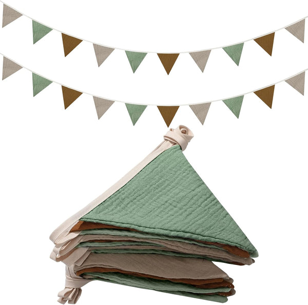 Oudain 2 Pcs Pennant Banner Flags Nursery Garland Triangle Bunting Flags Playroom