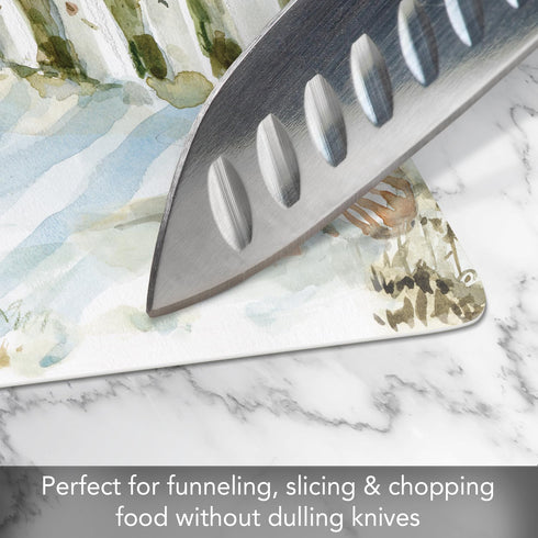 Cut N' Funnel Coastal Sanctuary Designer Flexible Plastic Cutting Board Mat, 15" x 11.5", Made in the USA