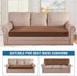 H.VERSAILTEX Velvet Stretch Individual Couch Cushion Cover, Plush Slipcover for Loveseat Sofa Cushion, Caramel