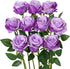 Luyue 10PCS Artificial Roses with Stems, Realistic Long Stem Faux Flower Bouquet for Home Decor
