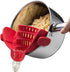 Kitchen Gizmo Snap N Strain Silicone Pot Strainer, Adjustable Clip-On Pasta Strainer for Pots, Pans, Large Red Colander