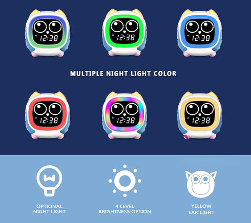 iTOMA Owl Kids Sleep Training Clock, Toddler Bedtime & Wake Up Trainer with Night Light, White Noise, Bluetooth