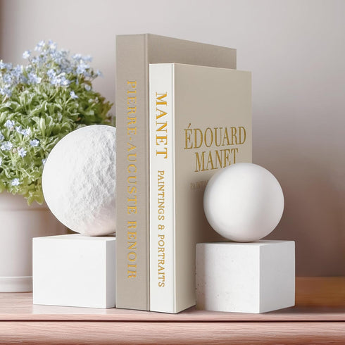 Braveriky Set 2 Aesthetic Decorative Books - Fake Books Storage Box for Decoration - of Linen Coffee Table Decor