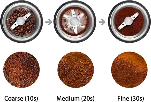 DR MILLS DM-7445 Electric Coffee Grinder, Spice and Herb Grinder, Blade & Cup Made with SUS304 Stainless Steel