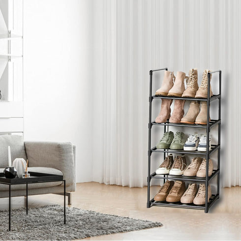 5 Closets OYREL Shoe Rack, Sturdy Metal Shoes Rack Organizer,Narrow Shoes Stand Shelf Tier Shoe Racks for Small Space
