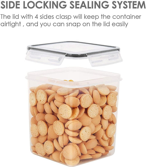 Vtopmart Food Storage Containers 2.5L / 84.5oz, 4 Pieces BPA Free Airtight Containers for Flour, Sugar, with Measuring