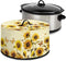 Sunflower Oval Slow Cooker Cover for Crock Pots, Butterfly Design, Resistant Kitchen Appliance Protection Case