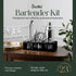 Barillio Silver Bartender Kit - Stainless-Steel Cocktail Shaker Set with Black Bamboo Stand - 23-Pc Mixology Bar Tools