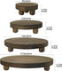 DEMULANS Set 4,mini 10 8 6 4 Inch, Counter Brown-4pack) Wood Plant Stand of Plant Stool Wooden Display Risers Round