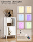 Apetaccat 2-Tier 11 14.2 27.4 Inches, Bookshelf with LED Lights, Modern Bookcase, Open Storage Book Shelf, Small Narrow