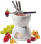 Cilio Porcelain Chocolate Fondue Set, White, 5-Inch x 10-Inch