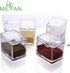 4 ME.FAN Clear Seasoning Rack Spice Pots - Piece Acrylic Seasoning Box - Storage Container Condiment Jars - Cruet