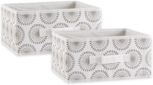 DII Non Woven Polyester Storage Bin, 2 Piece, 11x11x5.5-inch, Starburst Gray