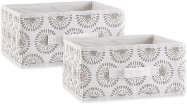 DII Non Woven Polyester Storage Bin, 2 Piece, 11x11x5.5-inch, Starburst Gray