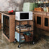 LIANTRAL 3 Tier Rolling Cart, Brown Kitchen Utility Cart on Wheels for Kitchen, Bathroom, Living Room, Office