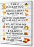 LISTNGBO Bible Verses Wall Decor for Kids,I Am Child Of God Scripture Wall
