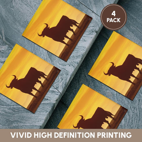 3dRose CST_10678_3 Osborne Bull Sign, Spanish National Monument, Ceramic Tile Coaster Set of 4