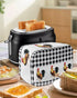 Toaster Dust Cover with Pockets, Black White Buffalo Plaid Rooster Summer Farm Style, Washable 2 Slice Cover