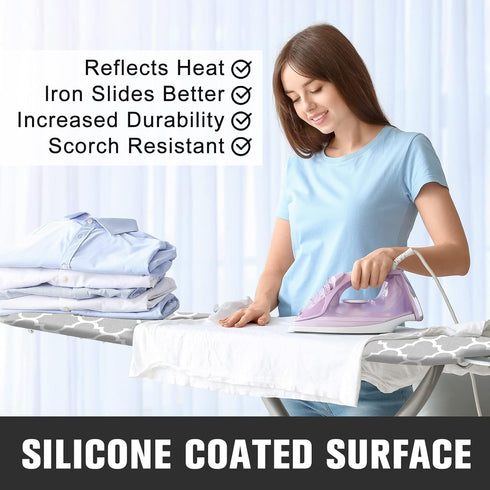 Ironing Board Cover and Pad, Standard Size 15" x 54", Extra Thick Replacement Cover with Elastic Edge