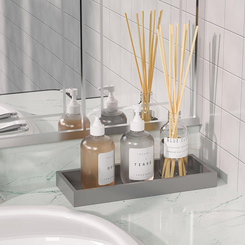 ZHWS 11.3”L x 4.4”W x 1.14”H Bathroom Tray for Soap Dispenser, Vanity Tray for Perfume, Jewelry, Candle, Makeup
