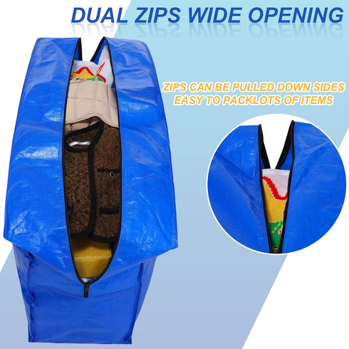 Windyun 4 Pcs Extra Large Storage Bags, Heavy Duty Moving Bags Totes for College, Travel Clothes, Bedding Supplies