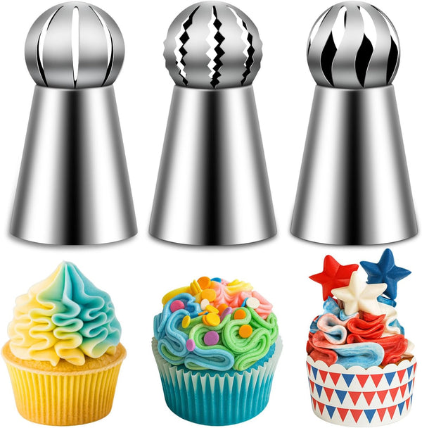 Suuker Ball Russian Piping Tips Lace Mold Pastry Cake Decorating Tool, Stainless Steel Cream Butter Cake DIY Baking