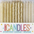 Dazzling Glitter & Gold Spiral Birthday Candles, 24ct Assorted Pack, Premium Quality, Long-Lasting Design