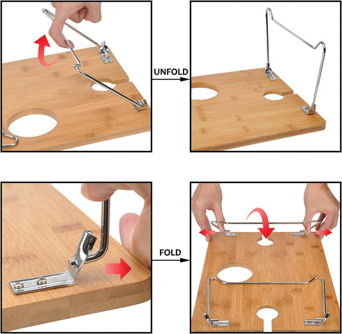 2 Tirrinia Portable Wine Picnic Table, Ideal Wine Gift for Women Men, Small Folding Outdoor Picnic & Cheese Tray