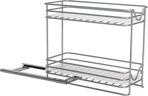 2 Household Essentials Glidez Powder-Coated Steel Pull-Out/Slide-Out Storage Organizer with Plastic Liners for Spice