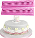 2 Pieces Border Silicone Fondant Baking Cake Molds - Pleated Lace Waves Mold for Cake Decorating, Sugarcraft,