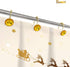 Sunlit Luxury Design Round Yellow Diamond Crystal Gem Bling Shower Curtain Hooks, Rust Proof Metal Rings - 12 Pack