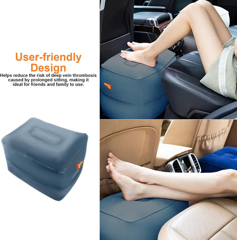 Miruchertter Inflatable Foot Rest Inflatable Travel Foot Rest Pillow Car Seat Footrest for Long Trips Inflatable Stool