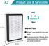 A2 H13 True HEPA Replacement Filter, Compatible with Filtrete 3M Room Air Purifier, 1-Pack