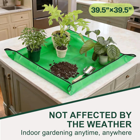 bukmialy 39.5"x39.5" Super Thick Repotting Mat for Indoor Plants - Tear-Resistant, Foldable, Double-Sided Waterproof