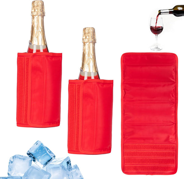 Gel Wine Bottle Cooler Sleeve - Freestanding Carrier for Red, White Wine