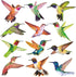 Anti-Collision Window Clings Bird Alert Decals to Prevent Bird Strikes on Glass - Set of 12 Hummingbirds
