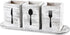 Kathfly 4 Pcs Silverware Caddy Utensil Holder - Countertop Organizer with Wood Tray for Kitchen Parties (Retro White)