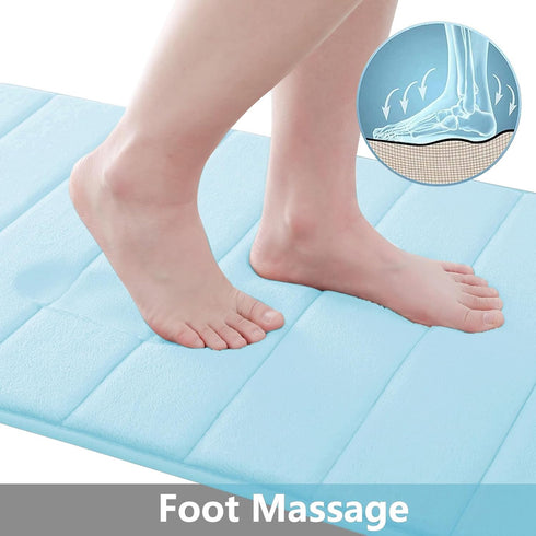 Buganda Memory Foam Bath Mat Rug 47" x 17" Ultra Soft Non-Slip Water Absorbent Machine Washable for Bathroom