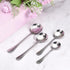 uxcell 6Pcs 5.1 Inch Stainless Steel Soup Spoon Set, Round Dinner Spoons for Bouillon Coffee Soup
