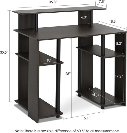 Furinno JAYA Simple Design Computer Writing Desk in Walnut