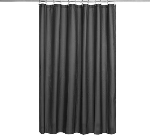 N&Y HOME Fabric Shower Curtain or Liner with Magnets, Dark Charcoal Grey - Hotel Quality, Water Repellent (72x72)