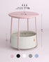 ULET223R61 VASAGLE LILEA Collection - Small Round Side End Table, Modern Nightstand with Fabric Basket, Jelly Pink