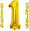 Lovoir 40 Inch Large Gold Number 1 Balloon, Jumbo Mylar Foil Helium Balloon for Birthday Party Decorations