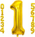 Lovoir 40 Inch Large Gold Number 1 Balloon, Jumbo Mylar Foil Helium Balloon for Birthday Party Decorations