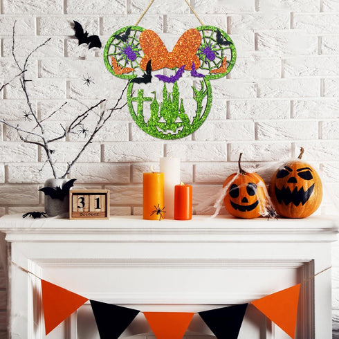 Halloween Door Decorations, Wooden Sign for Front Door, Halloween Welcome Sign for Halloween Party Supplies
