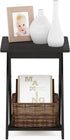 FURINNO Modern Simplistic End Table, 1-Pack Without Tray, Espresso