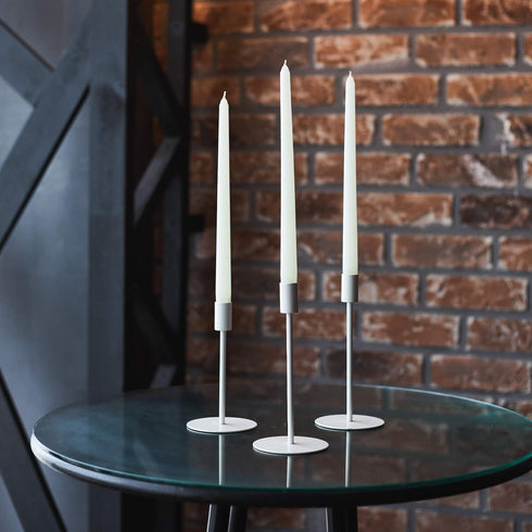 10 Inch Taper Candle 4 Pack, Unscented Hand-Dipped Long Burning Dripless Ivory Candles for Home Interior