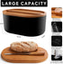 HouseJoy Countertop,Fiber Large Bread Box for Kitchen Bread Box With Thick Cutting Board Lid-Includes,Black Bread