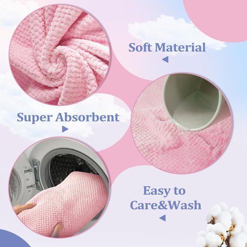 32 6 Sets Peryiter Pcs Bath Towels and Washcloths Microfiber Coral Velvet Highly Absorbent Quick Dry Soft Large Towels